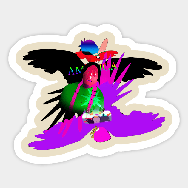 Indian, Parrot and Strawberry Sticker by momomoma